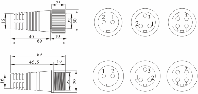 防水插頭規(guī)格圖紙