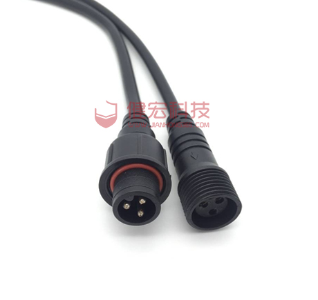 LED戶外防水插頭 M18三芯公母防水電源插頭