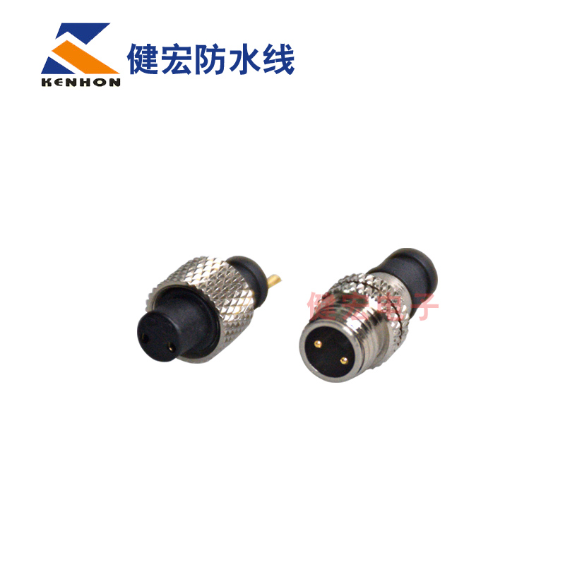 m8 2-8芯 IP68 扭插式金屬公母led防水插頭連接線