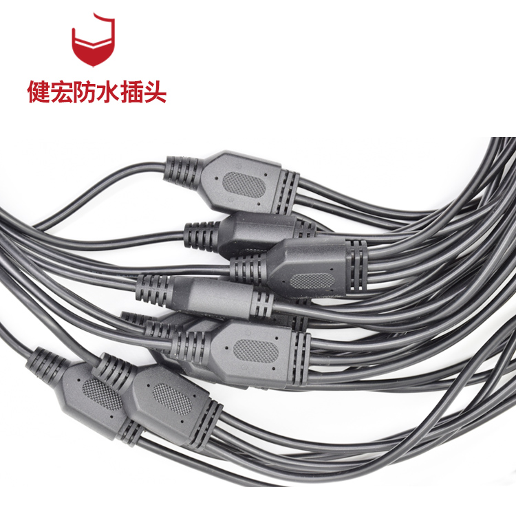 一拖 2-8芯 IP65-IP68 Y型led防水插頭連接器