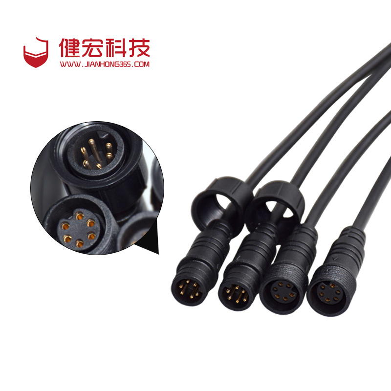 m18 2-6芯 電源線對線防水連接器ip68